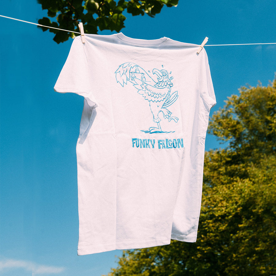 Geborduurd Funky Falcon T-shirt (Wit)